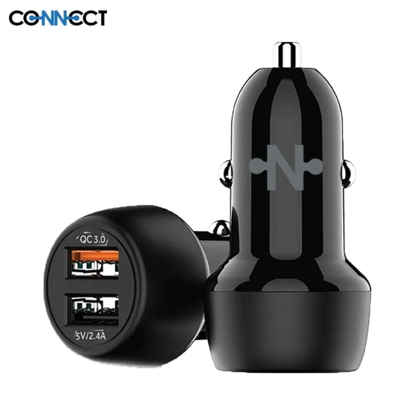 Chargeur Allume-Cigare  2 USB A 4.8A Noir