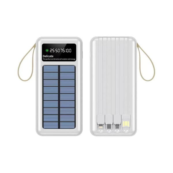 Batterie Externe Power Bank Solaire  Blanc