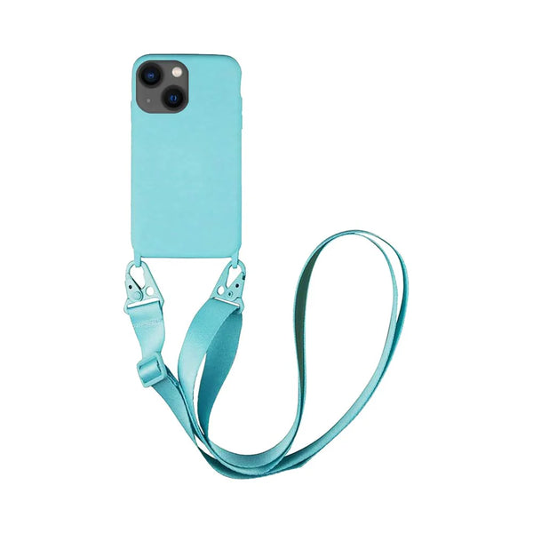 Coque Silicone avec Bandoulière Apple iPhone 12/14/15