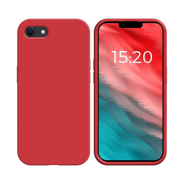 Coque Silicone Compatible pour Apple iPhone 7/iPhone 8/iPhone SE (2nd Gen) Rouge