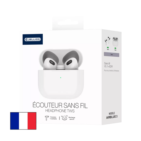 Écouteurs sans fil bluetooth Airpods 3 JELLICO AirBlue 3 (Boite/blister) blanc