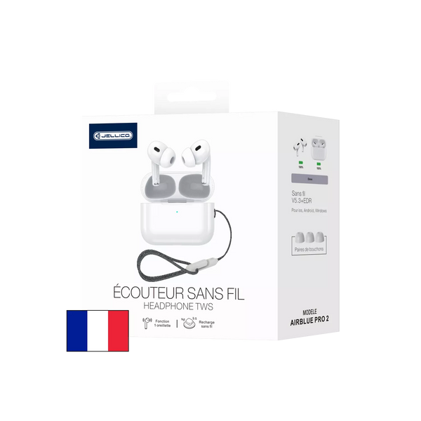 Écouteurs sans fil bluetooth Airpods JELLICO AirBlue Pro 2 (Boite/blister) blanc
