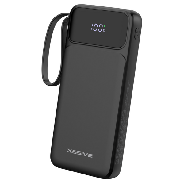 Batterie Externe 20000mAh XSSIVE XSS-PB48 - 4 Câbles USB-C/Lightning/USB-A/MICRO-USB - Noir