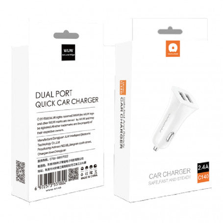 Chargeur Allume-Cigare 2 Ports USB 12W